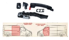 KR02L – Klamka zewnętrzna z mechanizmem (lewa strona)