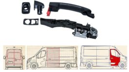 KR02P – Klamka zewnętrzna z mechanizmem (prawa strona)